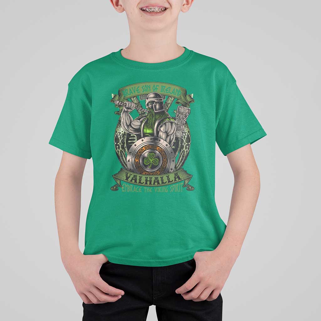 Irish Viking T Shirt For Kid Brave Son Of Ireland Valhalla Embrace The Viking Spirit