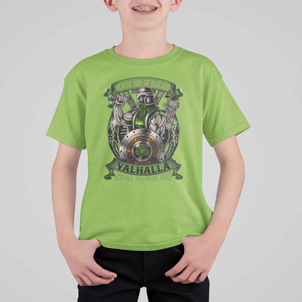 Irish Viking T Shirt For Kid Brave Son Of Ireland Valhalla Embrace The Viking Spirit