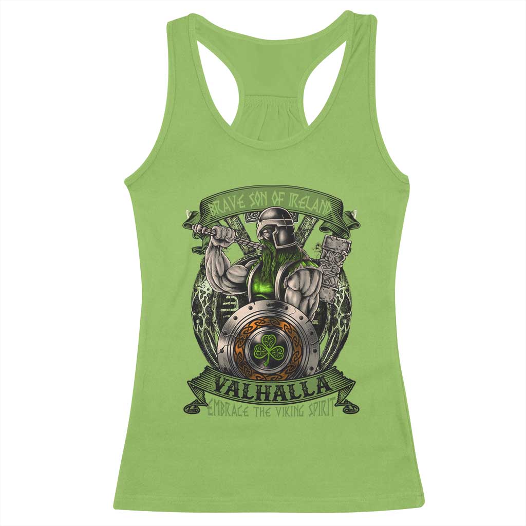 Irish Viking Racerback Tank Top Brave Son Of Ireland Valhalla Embrace The Viking Spirit