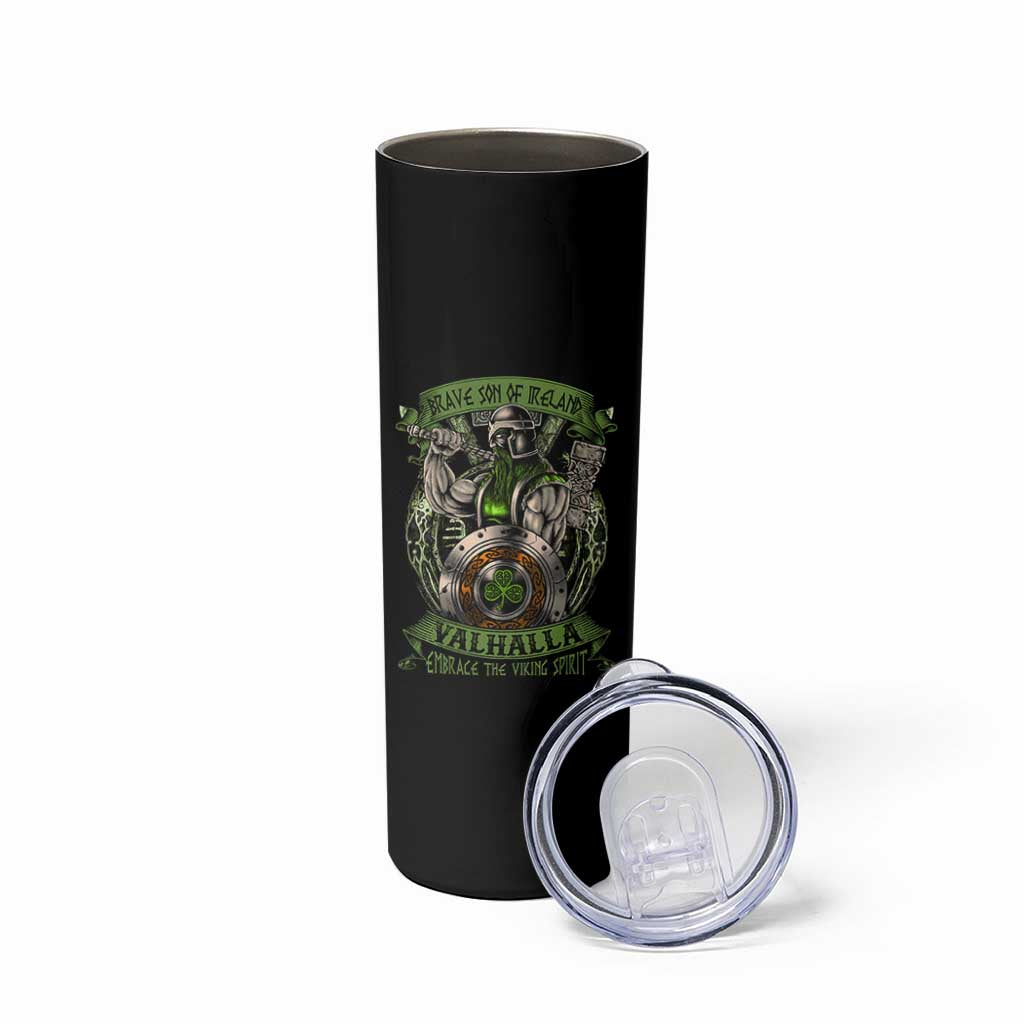 Irish Viking Skinny Tumbler Brave Son Of Ireland Valhalla Embrace The Viking Spirit