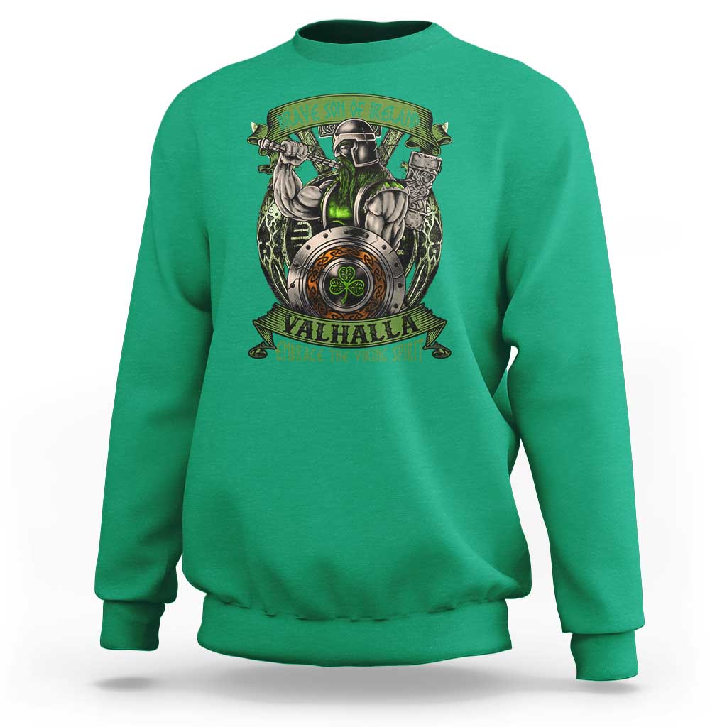 Irish Viking Sweatshirt Brave Son Of Ireland Valhalla Embrace The Viking Spirit