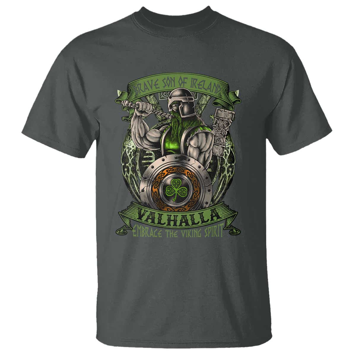 Irish Viking T Shirt Brave Son Of Ireland Valhalla Embrace The Viking Spirit