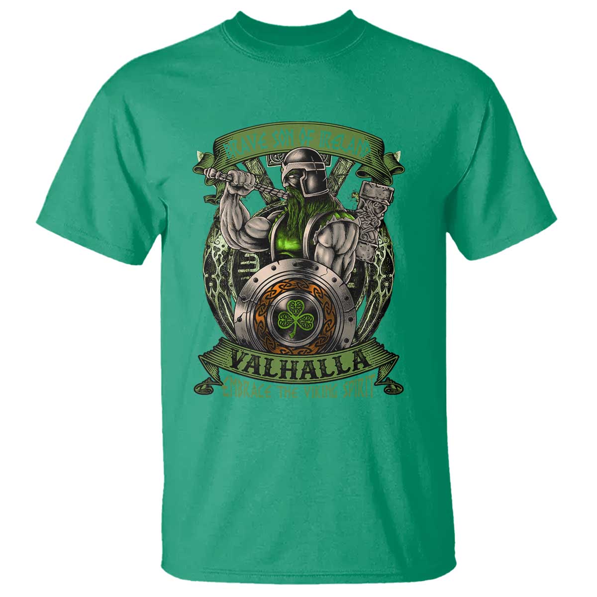 Irish Viking T Shirt Brave Son Of Ireland Valhalla Embrace The Viking Spirit