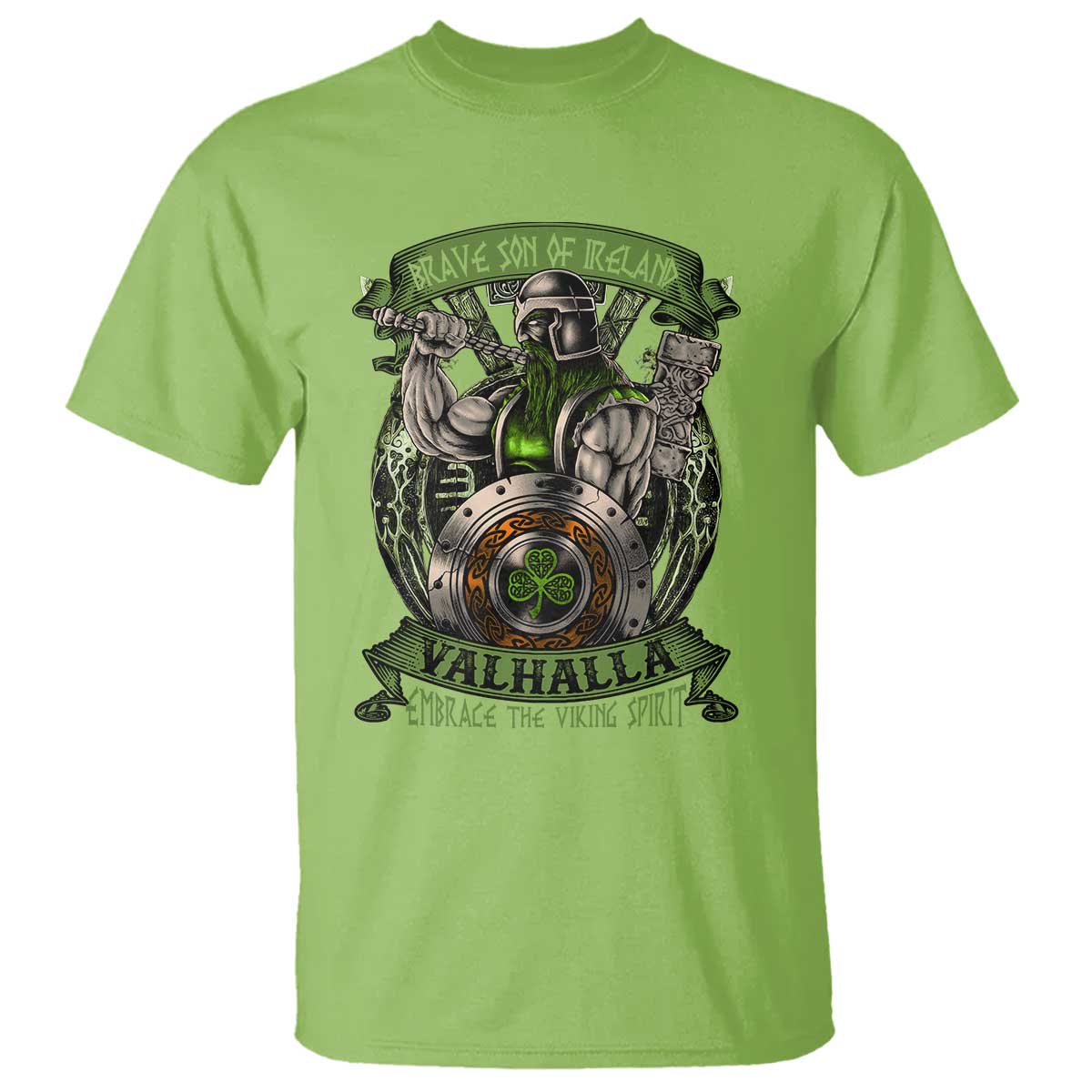 Irish Viking T Shirt Brave Son Of Ireland Valhalla Embrace The Viking Spirit