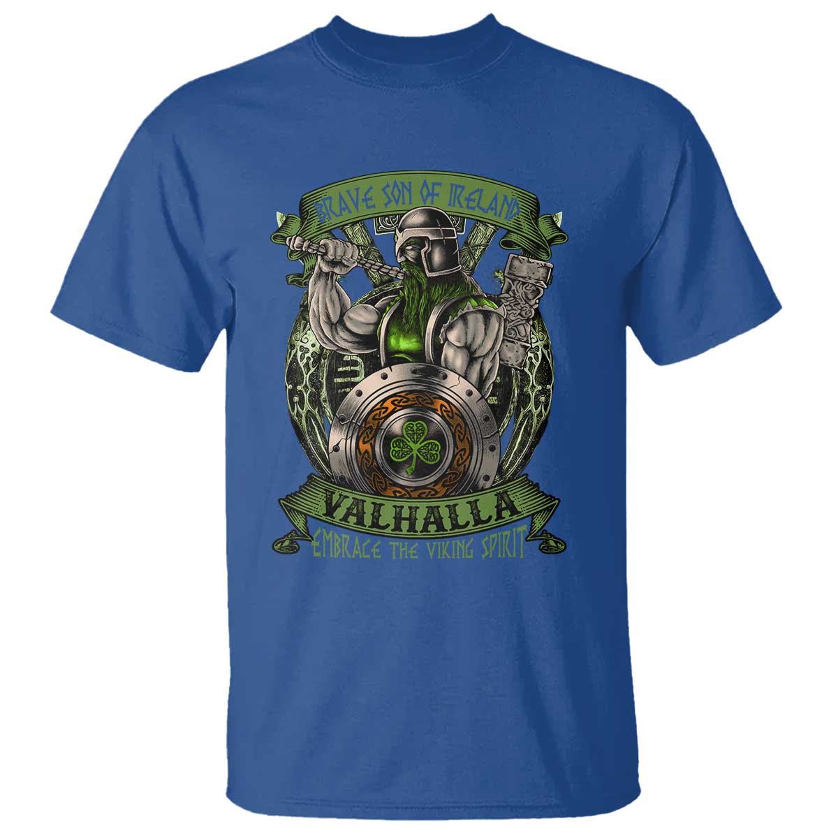 Irish Viking T Shirt Brave Son Of Ireland Valhalla Embrace The Viking Spirit