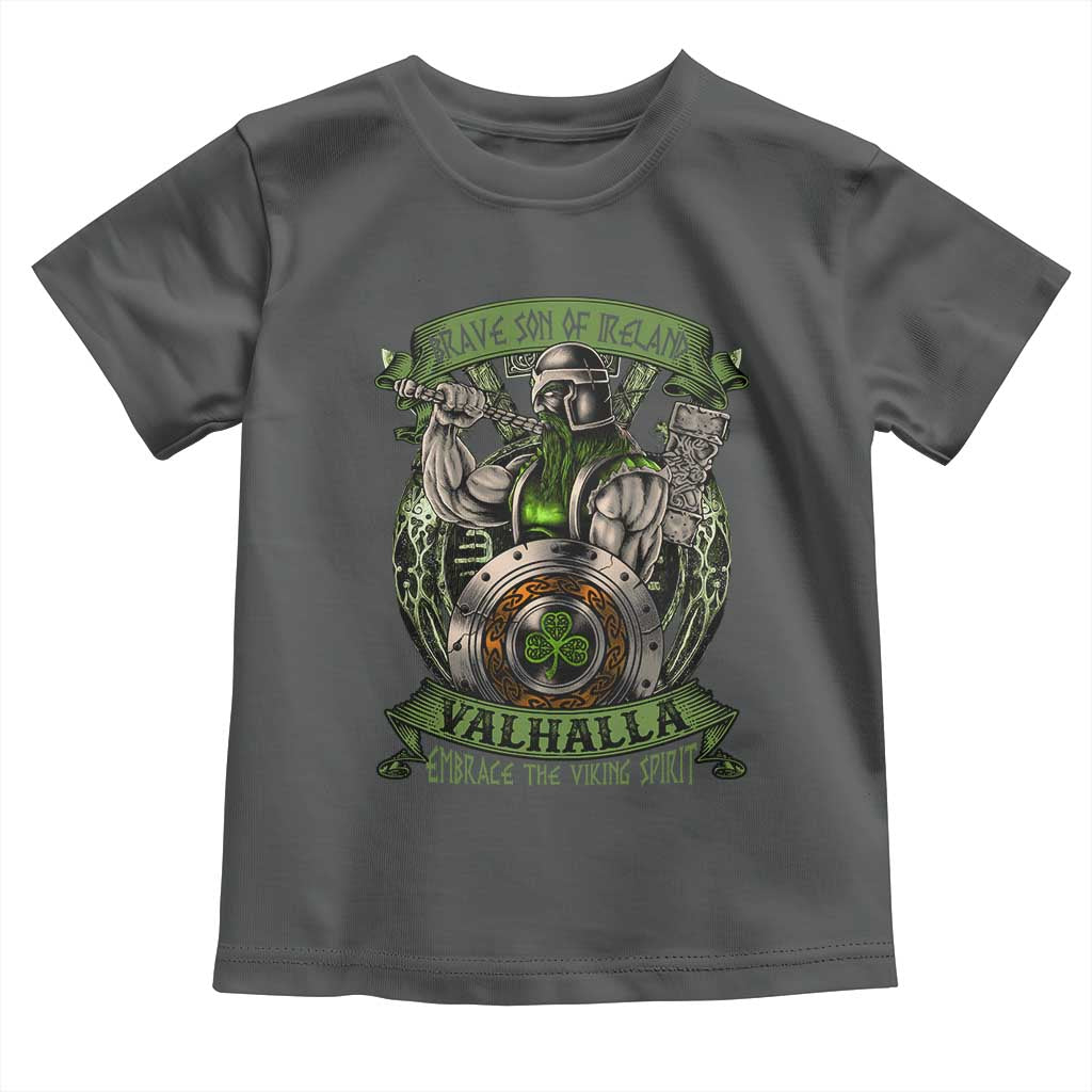Irish Viking Toddler T Shirt Brave Son Of Ireland Valhalla Embrace The Viking Spirit