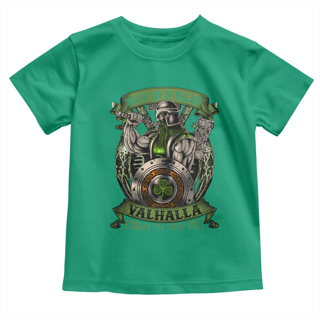 Irish Viking Toddler T Shirt Brave Son Of Ireland Valhalla Embrace The Viking Spirit