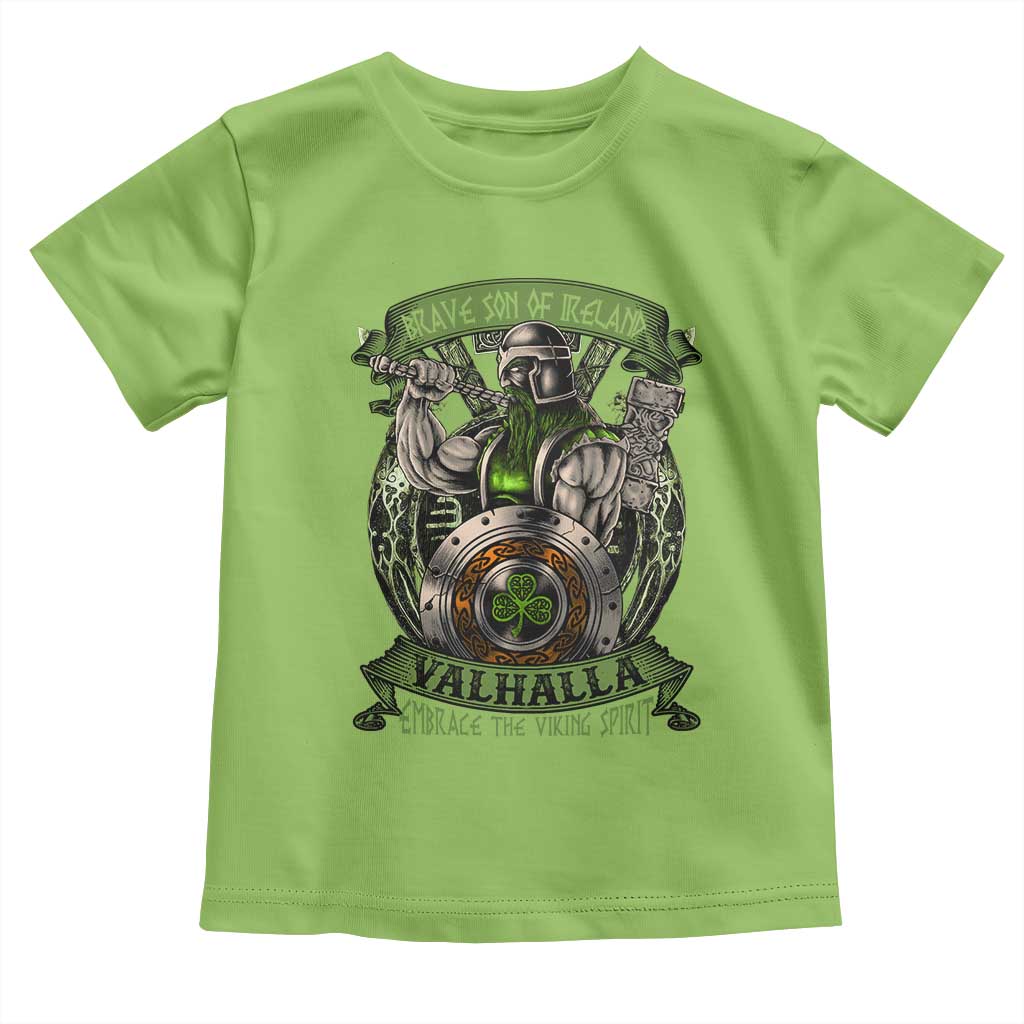 Irish Viking Toddler T Shirt Brave Son Of Ireland Valhalla Embrace The Viking Spirit