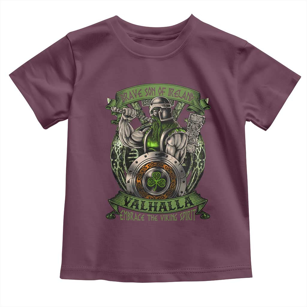 Irish Viking Toddler T Shirt Brave Son Of Ireland Valhalla Embrace The Viking Spirit