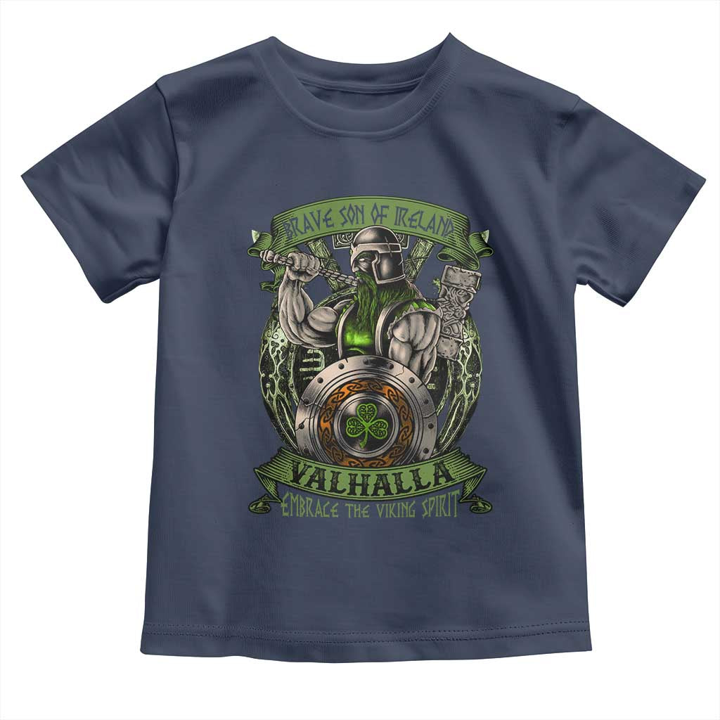 Irish Viking Toddler T Shirt Brave Son Of Ireland Valhalla Embrace The Viking Spirit