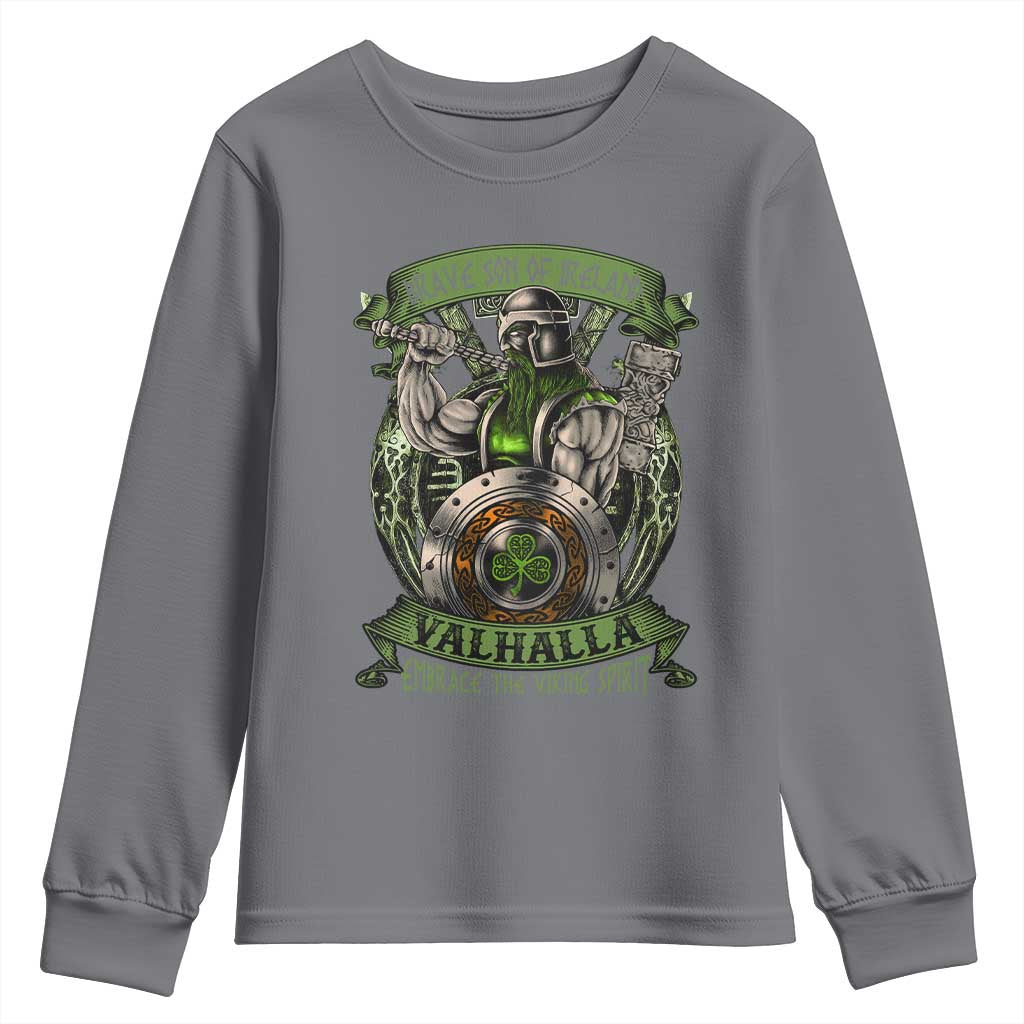 Irish Viking Youth Sweatshirt Brave Son Of Ireland Valhalla Embrace The Viking Spirit