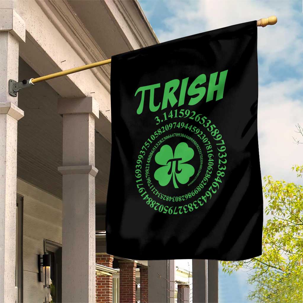 Funny St Patricks Day Pi Symbol Lover Garden Flag Pirish 3,14 Pi Number Shamrock