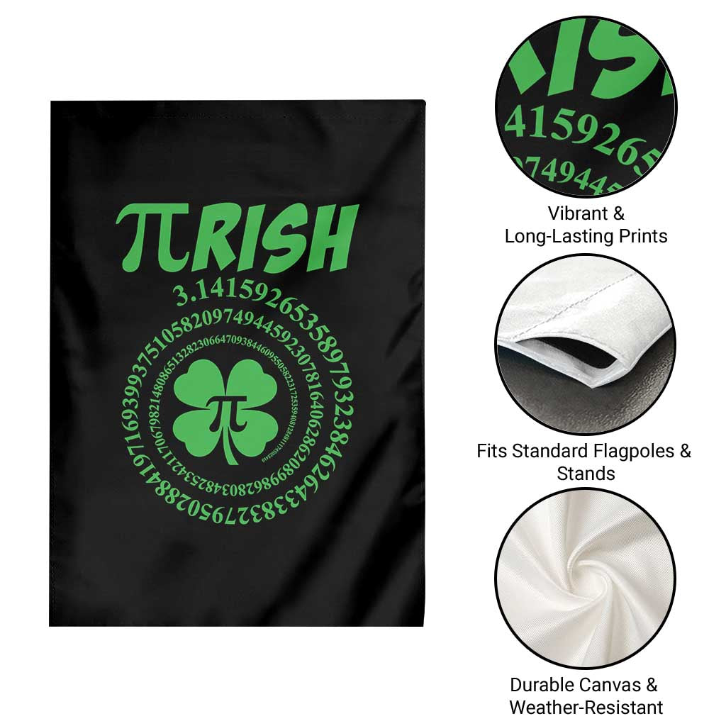Funny St Patricks Day Pi Symbol Lover Garden Flag Pirish 3,14 Pi Number Shamrock
