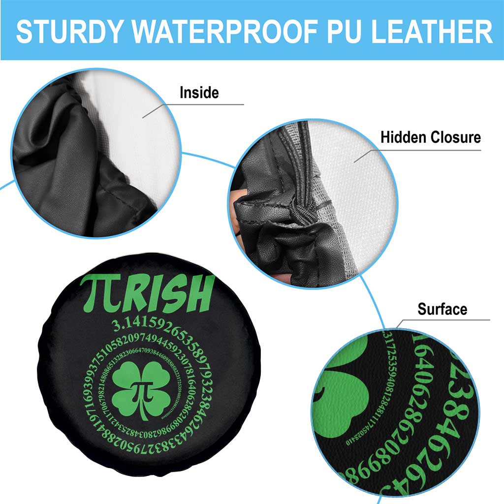 Funny St Patricks Day Pi Symbol Lover Spare Tire Cover Pirish 3,14 Pi Number Shamrock