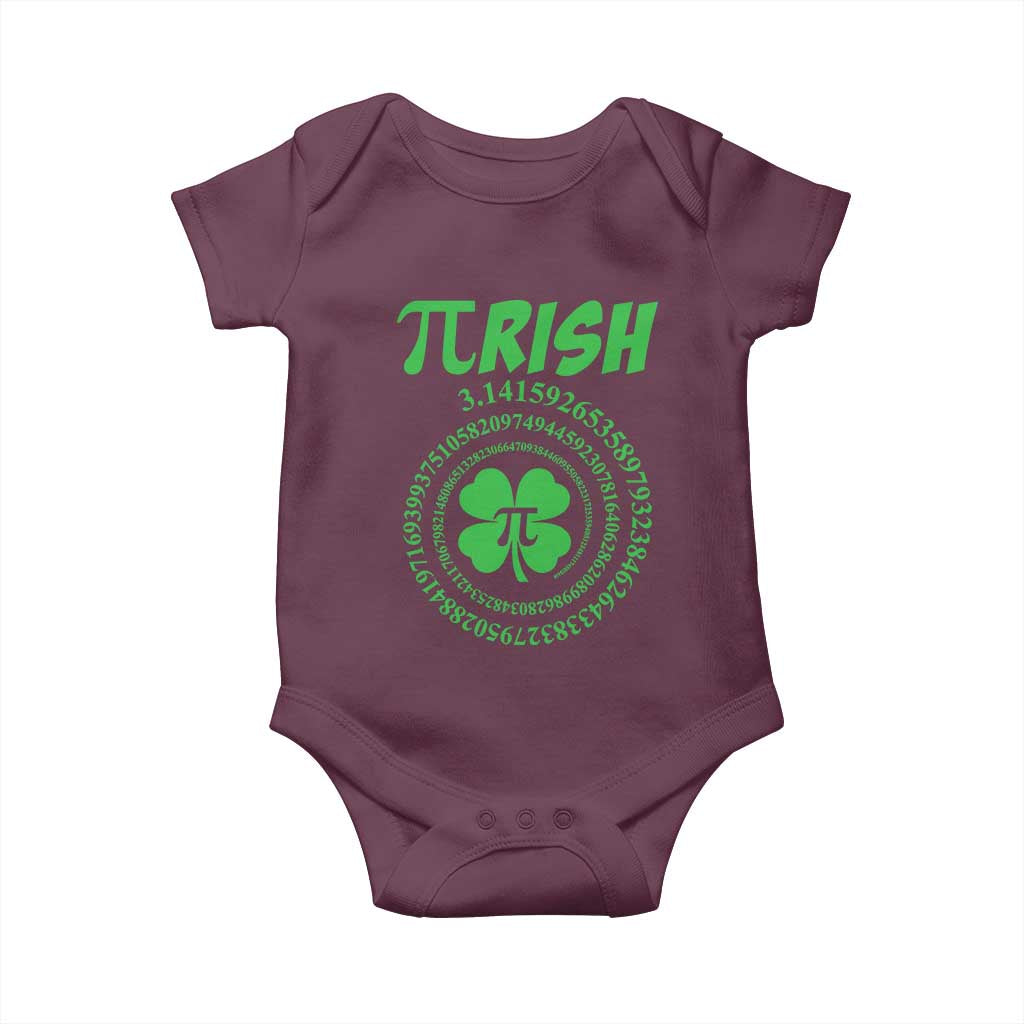 Funny St Patricks Day Pi Symbol Lover Baby Onesie Pirish 3,14 Pi Number Shamrock