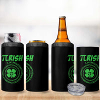 Funny St Patricks Day Pi Symbol Lover 4 in 1 Can Cooler Tumbler Pirish 3,14 Pi Number Shamrock