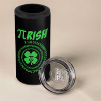 Funny St Patricks Day Pi Symbol Lover 4 in 1 Can Cooler Tumbler Pirish 3,14 Pi Number Shamrock