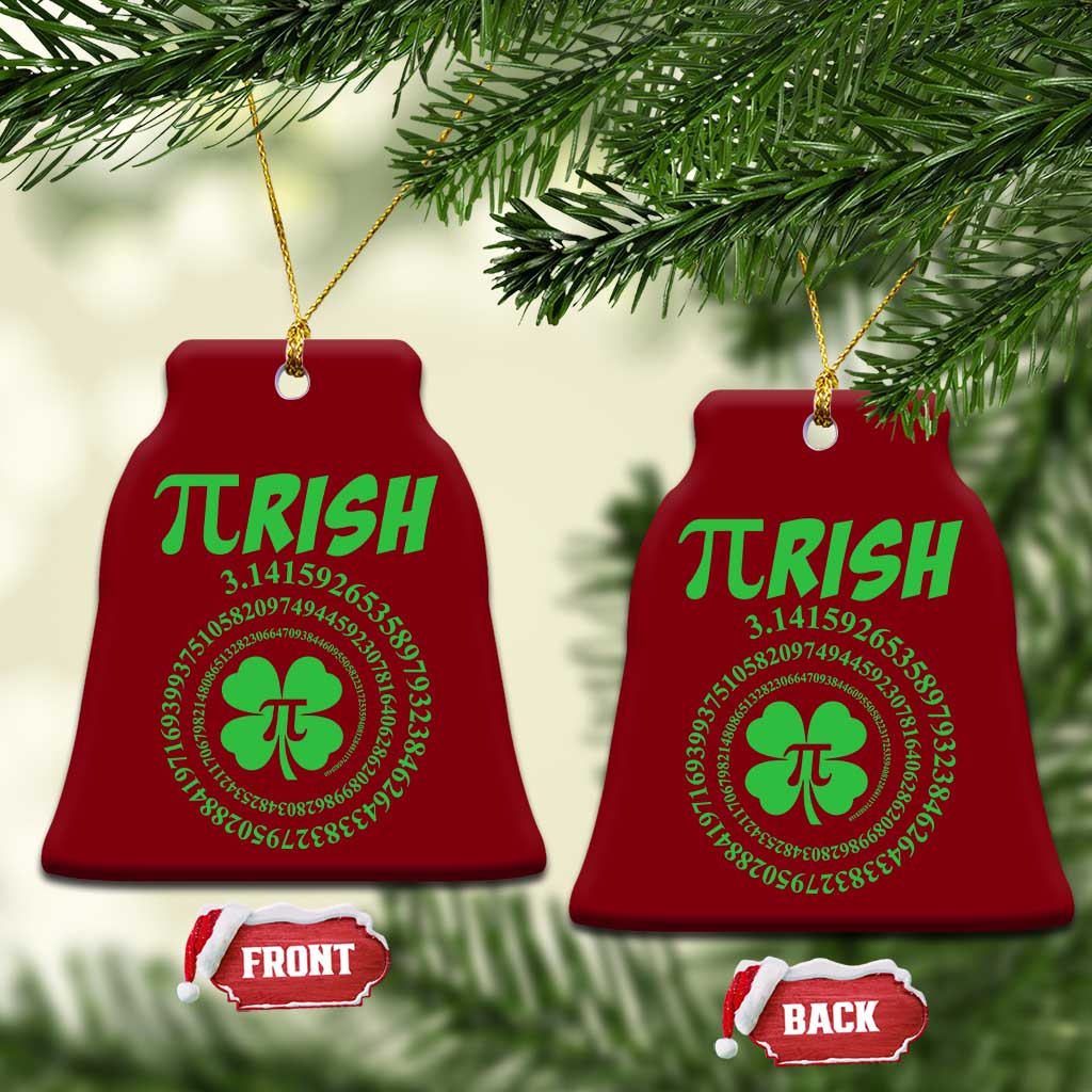 Funny St Patricks Day Pi Symbol Lover Ceramic Ornament Pirish 3,14 Pi Number Shamrock