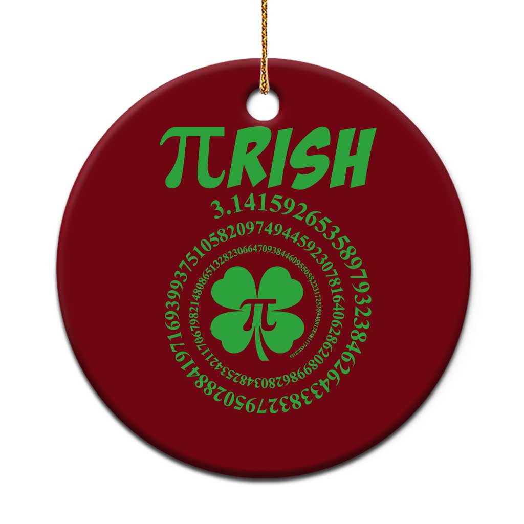 Funny St Patricks Day Pi Symbol Lover Ceramic Ornament Pirish 3,14 Pi Number Shamrock