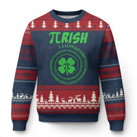 Funny St Patricks Day Pi Symbol Lover Ugly Christmas Sweater Pirish 3,14 Pi Number Shamrock