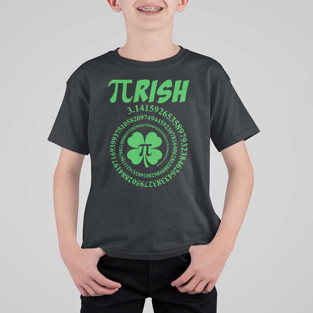 Funny St Patricks Day Pi Symbol Lover T Shirt For Kid Pirish 3,14 Pi Number Shamrock