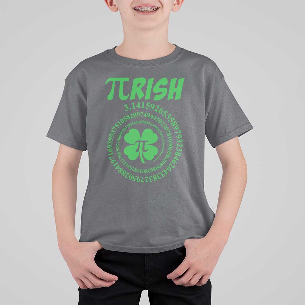 Funny St Patricks Day Pi Symbol Lover T Shirt For Kid Pirish 3,14 Pi Number Shamrock