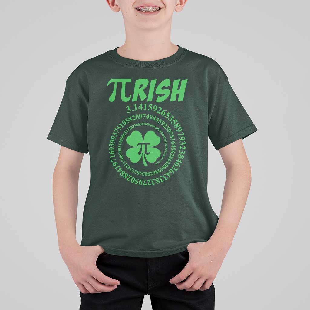Funny St Patricks Day Pi Symbol Lover T Shirt For Kid Pirish 3,14 Pi Number Shamrock