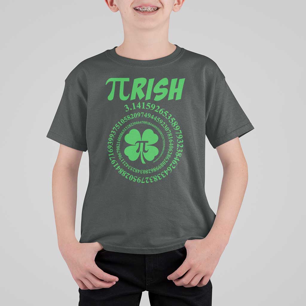 Funny St Patricks Day Pi Symbol Lover T Shirt For Kid Pirish 3,14 Pi Number Shamrock
