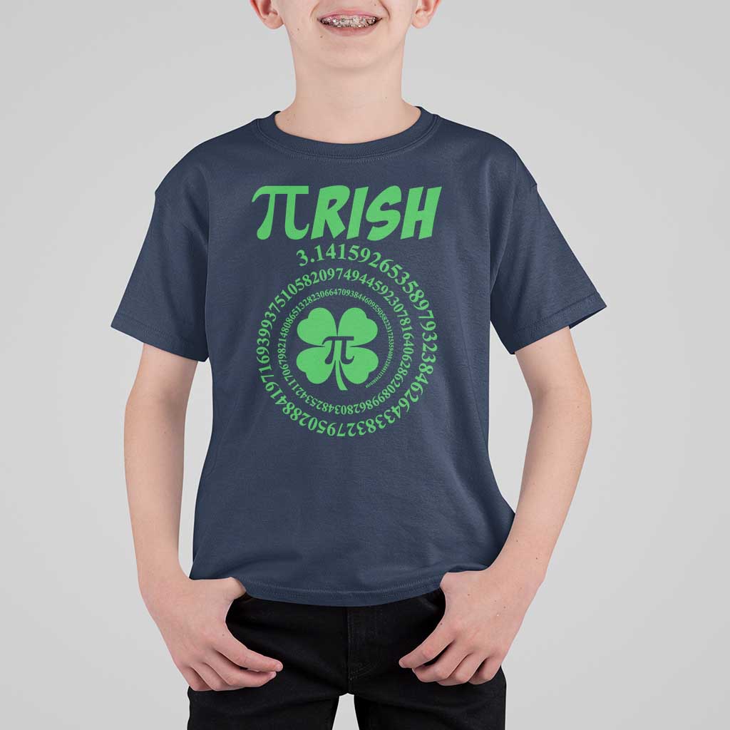 Funny St Patricks Day Pi Symbol Lover T Shirt For Kid Pirish 3,14 Pi Number Shamrock