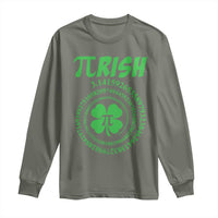 Funny St Patricks Day Pi Symbol Lover Long Sleeve Shirt Pirish 3,14 Pi Number Shamrock