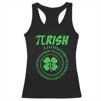 Funny St Patricks Day Pi Symbol Lover Racerback Tank Top Pirish 3,14 Pi Number Shamrock