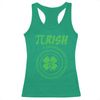 Funny St Patricks Day Pi Symbol Lover Racerback Tank Top Pirish 3,14 Pi Number Shamrock