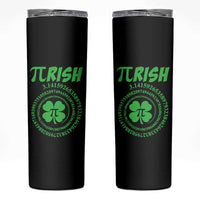 Funny St Patricks Day Pi Symbol Lover Skinny Tumbler Pirish 3,14 Pi Number Shamrock
