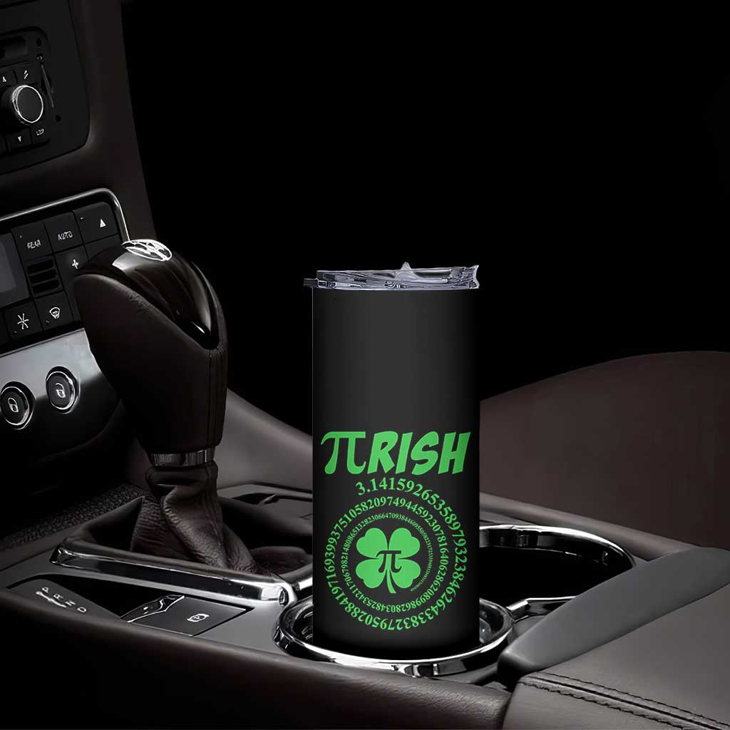 Funny St Patricks Day Pi Symbol Lover Skinny Tumbler Pirish 3,14 Pi Number Shamrock