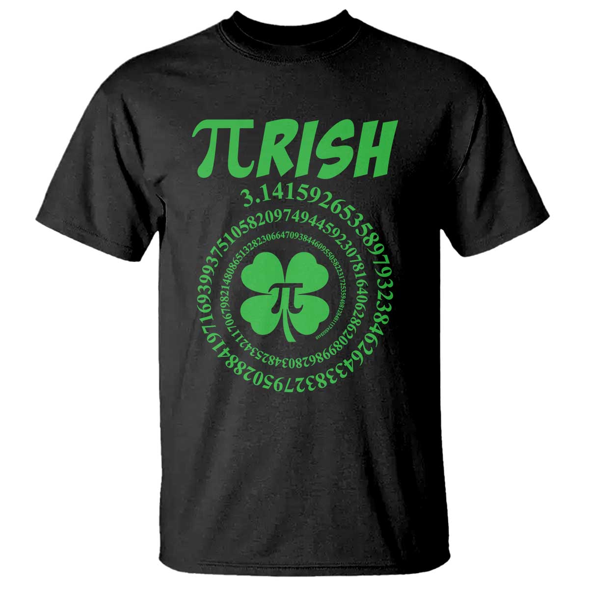 Funny St Patricks Day Pi Symbol Lover T Shirt Pirish 3,14 Pi Number Shamrock