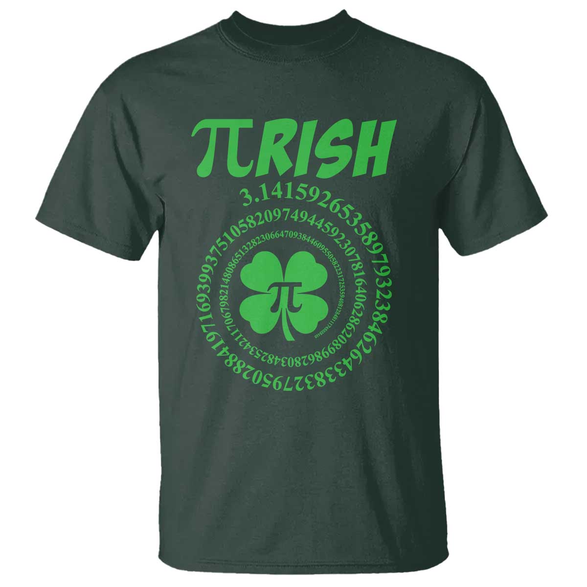 Funny St Patricks Day Pi Symbol Lover T Shirt Pirish 3,14 Pi Number Shamrock