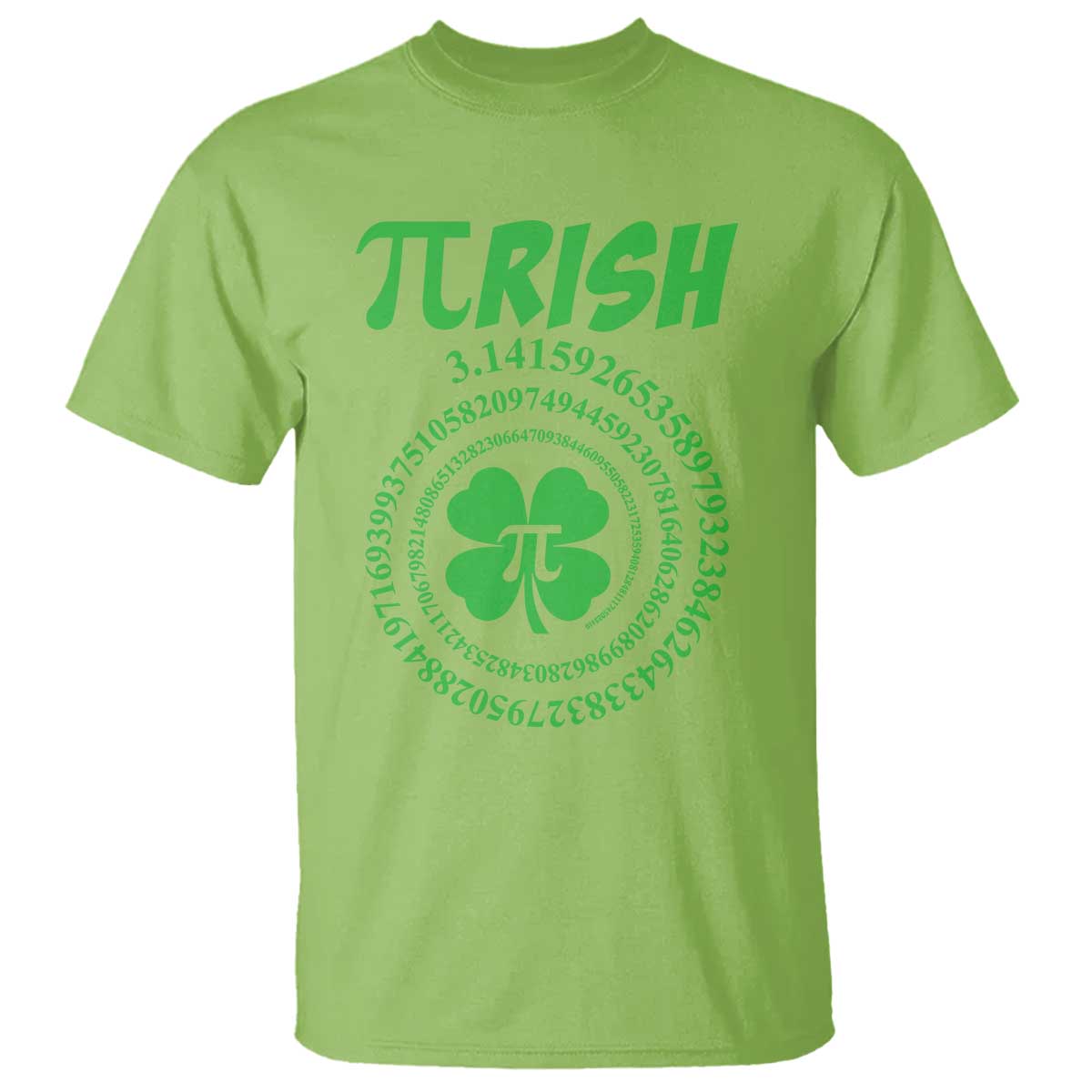 Funny St Patricks Day Pi Symbol Lover T Shirt Pirish 3,14 Pi Number Shamrock