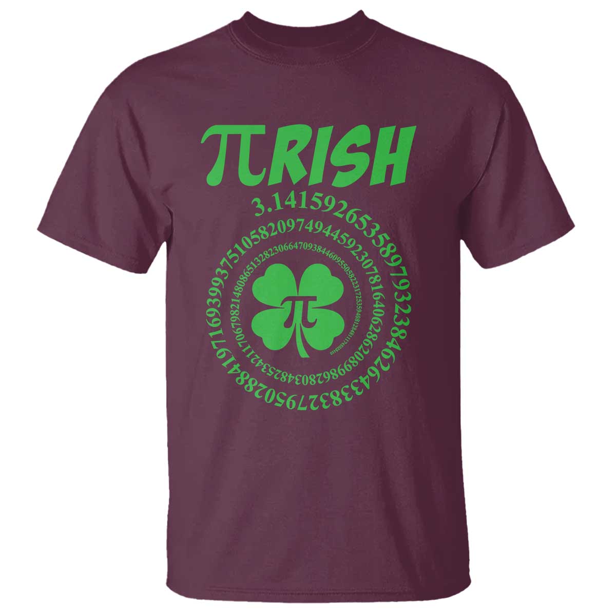 Funny St Patricks Day Pi Symbol Lover T Shirt Pirish 3,14 Pi Number Shamrock
