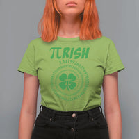 Funny St Patricks Day Pi Symbol Lover T Shirt For Women Pirish 3,14 Pi Number Shamrock