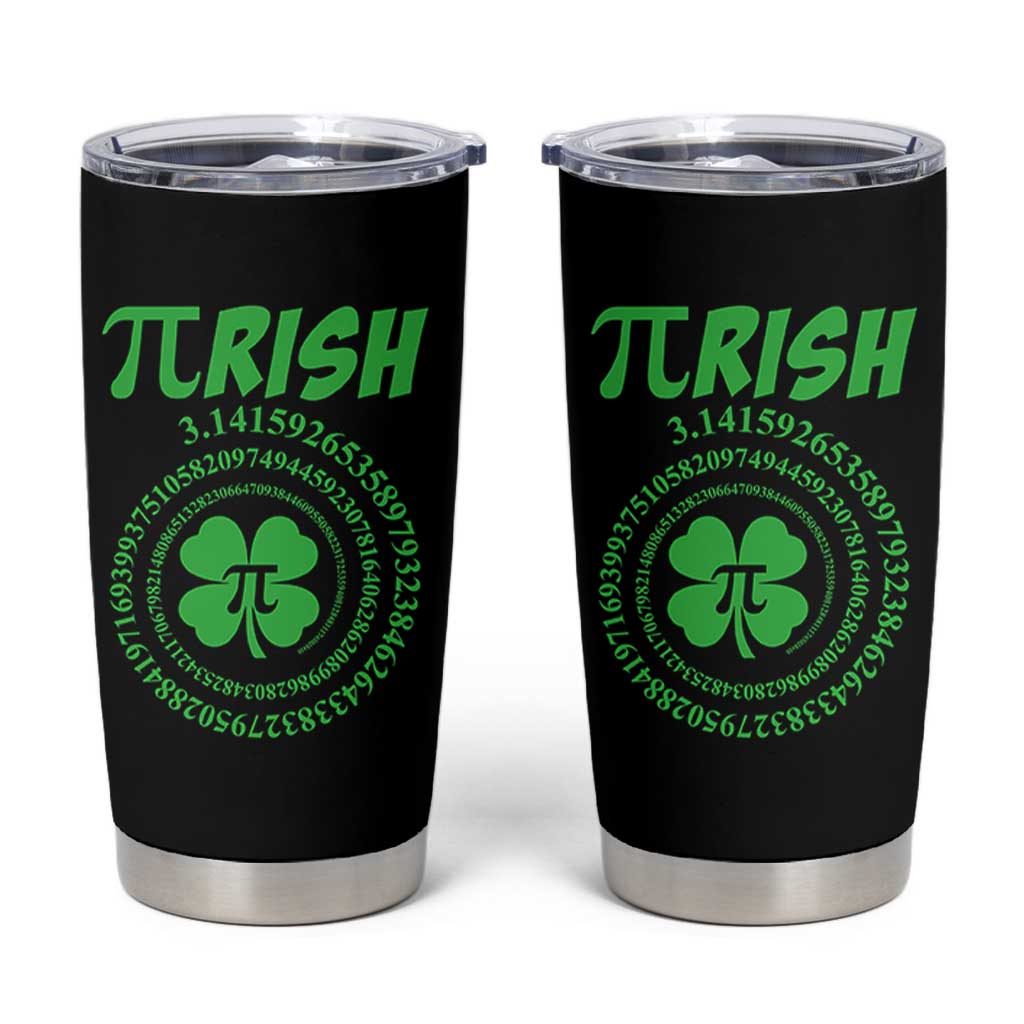 Funny St Patricks Day Pi Symbol Lover Tumbler Cup Pirish 3,14 Pi Number Shamrock