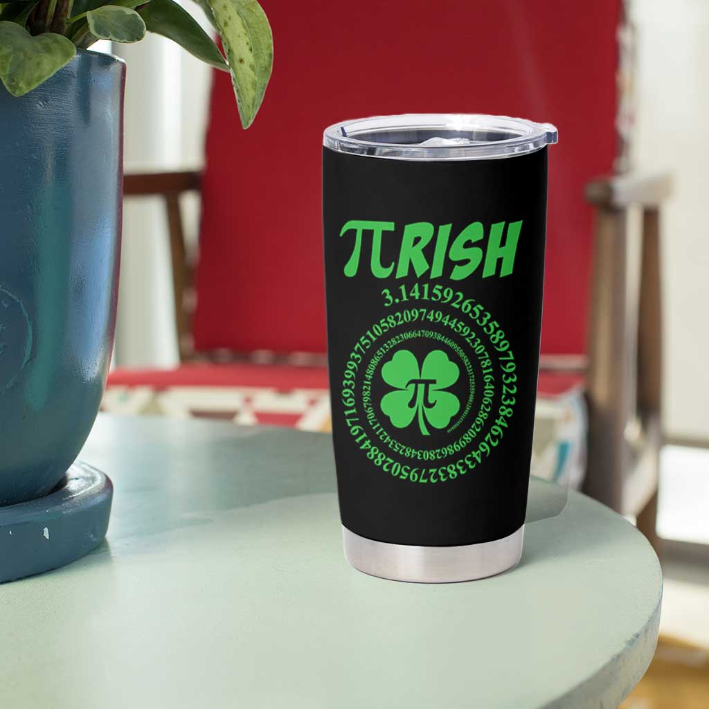 Funny St Patricks Day Pi Symbol Lover Tumbler Cup Pirish 3,14 Pi Number Shamrock