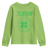 Funny St Patricks Day Pi Symbol Lover Youth Sweatshirt Pirish 3,14 Pi Number Shamrock