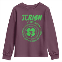 Funny St Patricks Day Pi Symbol Lover Youth Sweatshirt Pirish 3,14 Pi Number Shamrock