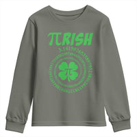 Funny St Patricks Day Pi Symbol Lover Youth Sweatshirt Pirish 3,14 Pi Number Shamrock