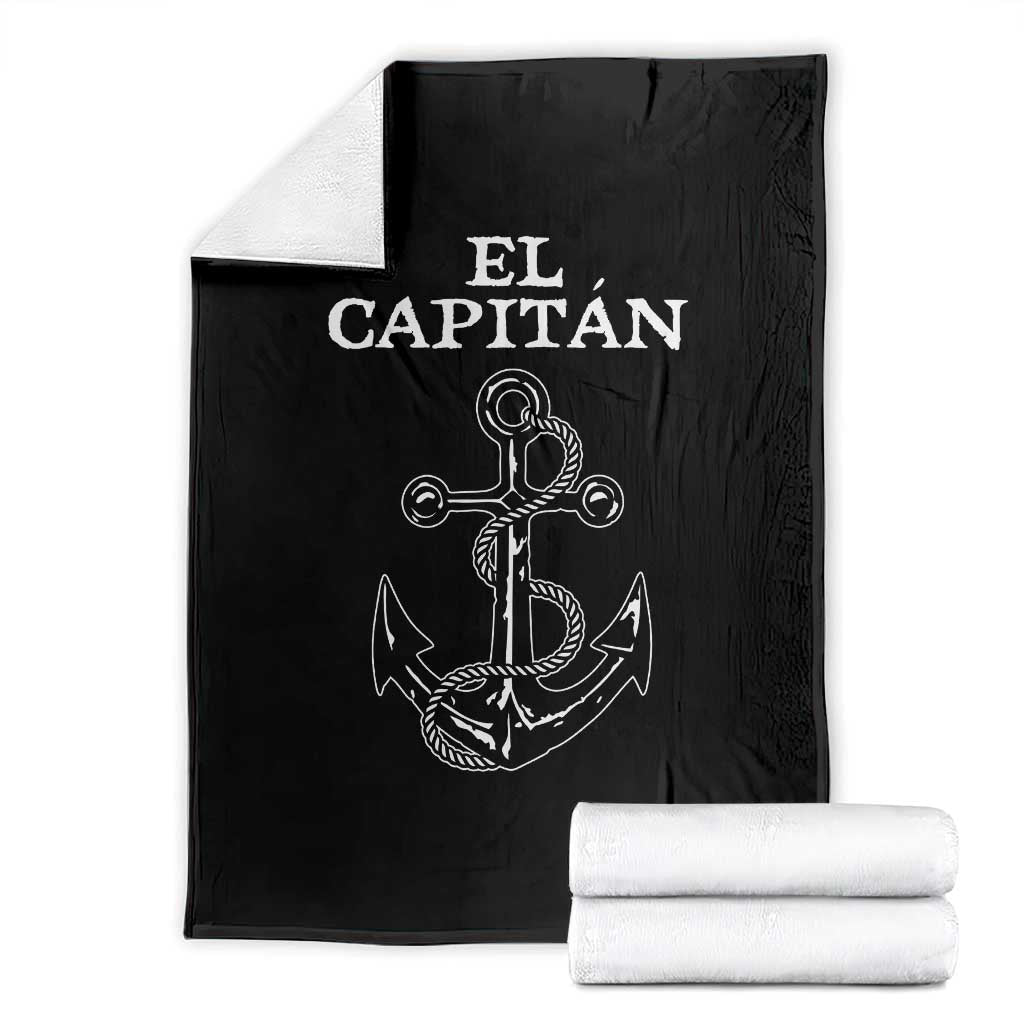 El Capitan Boating Captain Throw Blanket Funny Boat Sailing Vintage Anchor