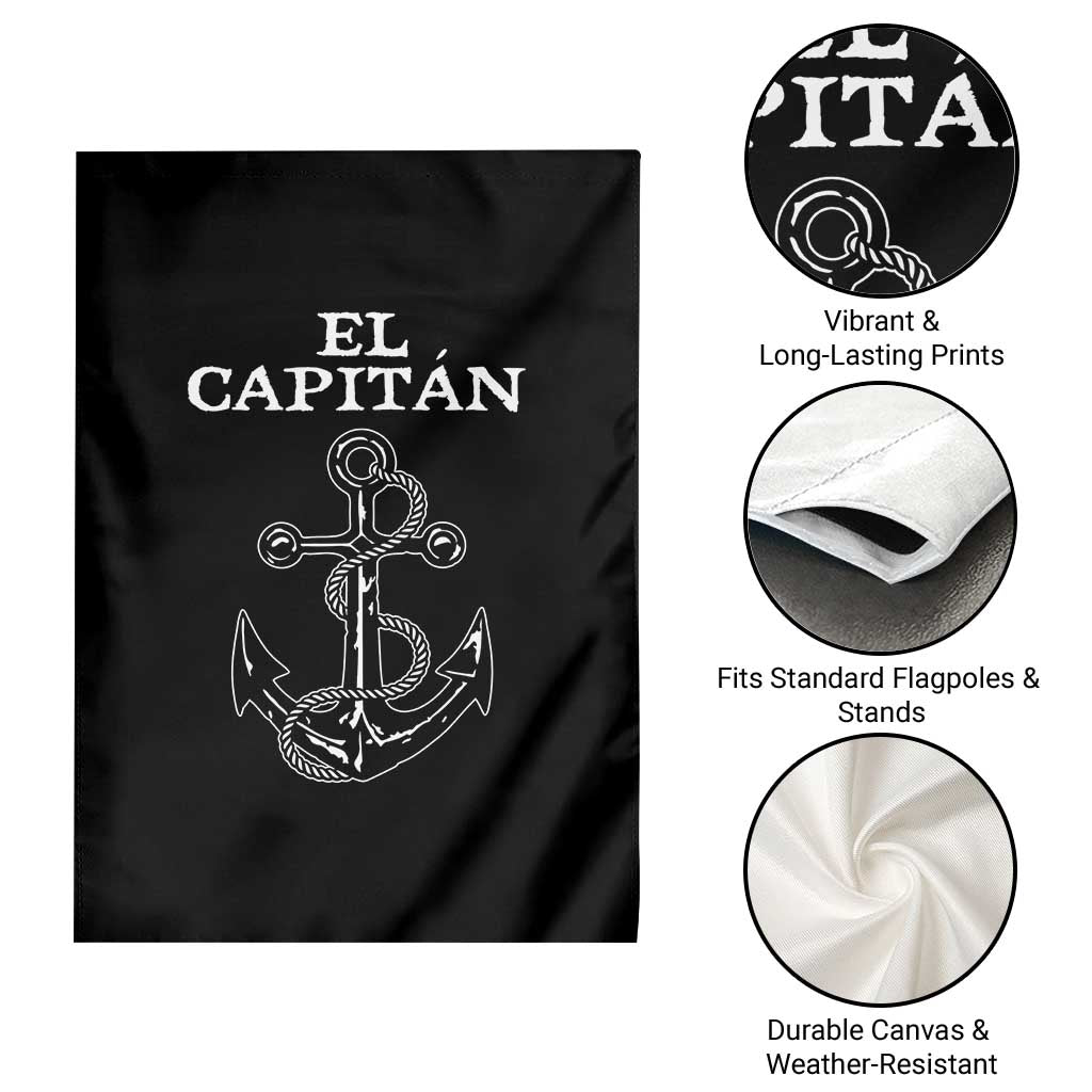 El Capitan Boating Captain Garden Flag Funny Boat Sailing Vintage Anchor