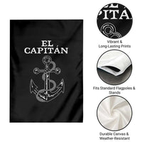 El Capitan Boating Captain Garden Flag Funny Boat Sailing Vintage Anchor