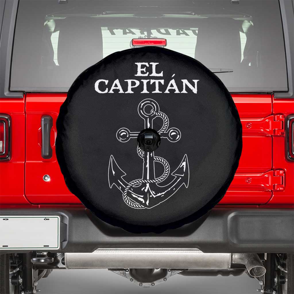 El Capitan Boating Captain Spare Tire Cover Funny Boat Sailing Vintage Anchor