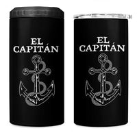 El Capitan Boating Captain 4 in 1 Can Cooler Tumbler Funny Boat Sailing Vintage Anchor