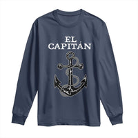El Capitan Boating Captain Long Sleeve Shirt Funny Boat Sailing Vintage Anchor